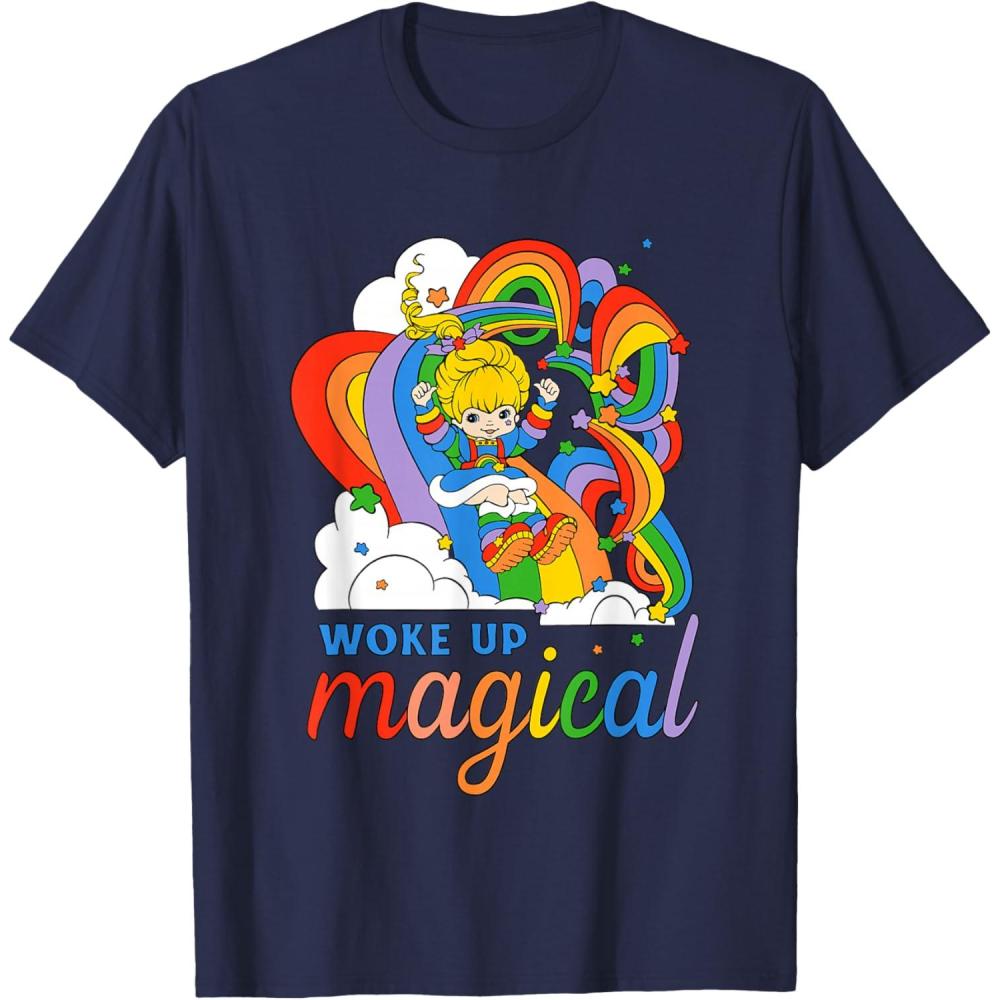 imageRainbow Brite Woke Up Magical Vintage Rainbow Slide TShirtNavy Blue