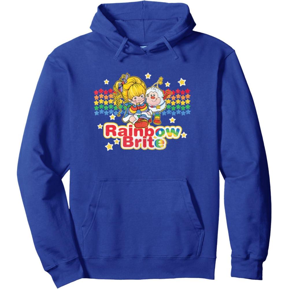 imageRainbow Brite ampamp Sprite Vintage Star Stripes Distressed Logo Pullover HoodieRoyal Blue