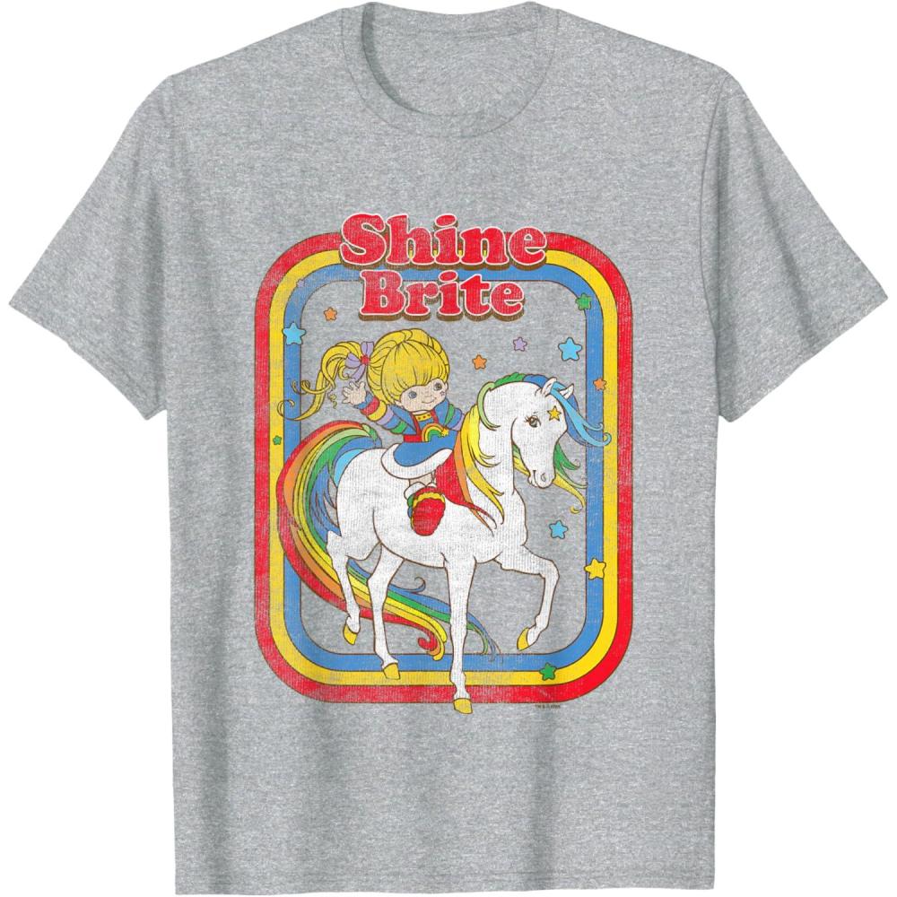 imageRainbow Brite ampamp Starlite Shine Bright BFFs TShirtHeather Grey