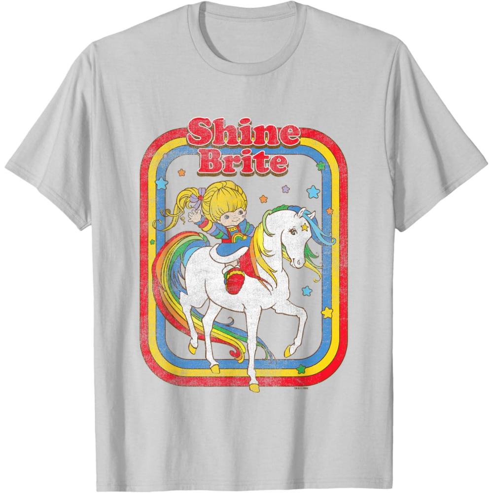 imageRainbow Brite ampamp Starlite Shine Bright BFFs TShirtSilver Grey
