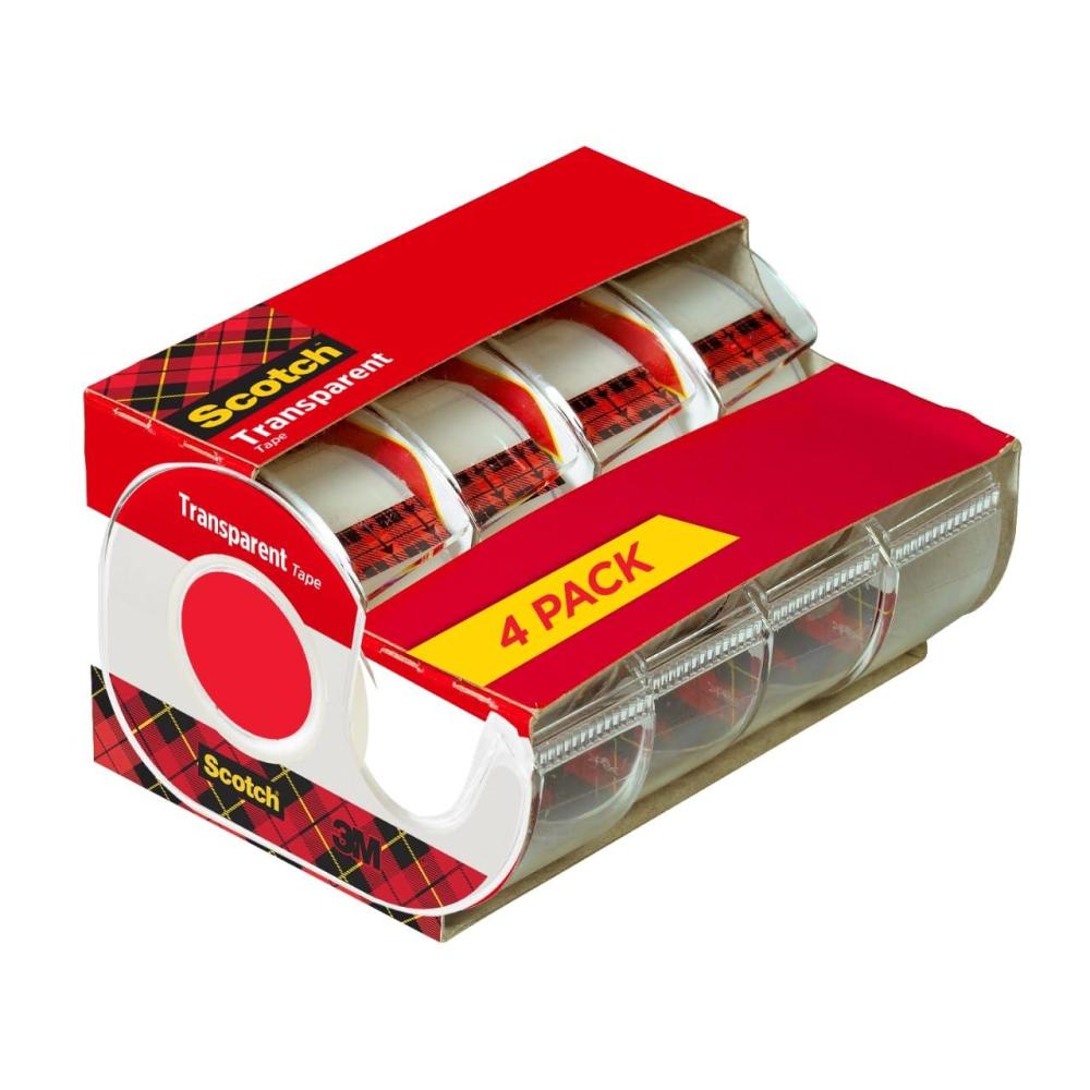imageScotch Transparent Tape Versatile Clear Tape Engineered for Office and Home Use 34 x 850 Inches 4 Dispensered RollsTape