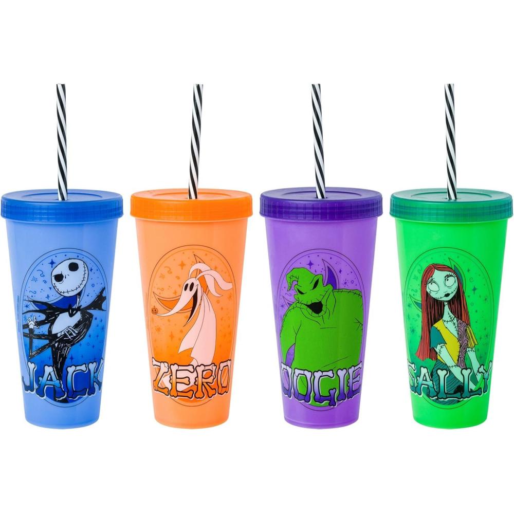 imageSilver Buffalo Rainbow Brite 4 pack Color Change Plastic Tumbler Set Featuring Rainbow Brite Patty OGreen La La Orange and Shy Violet 24 OuncesNightmare Before Christmas Celestial Oval