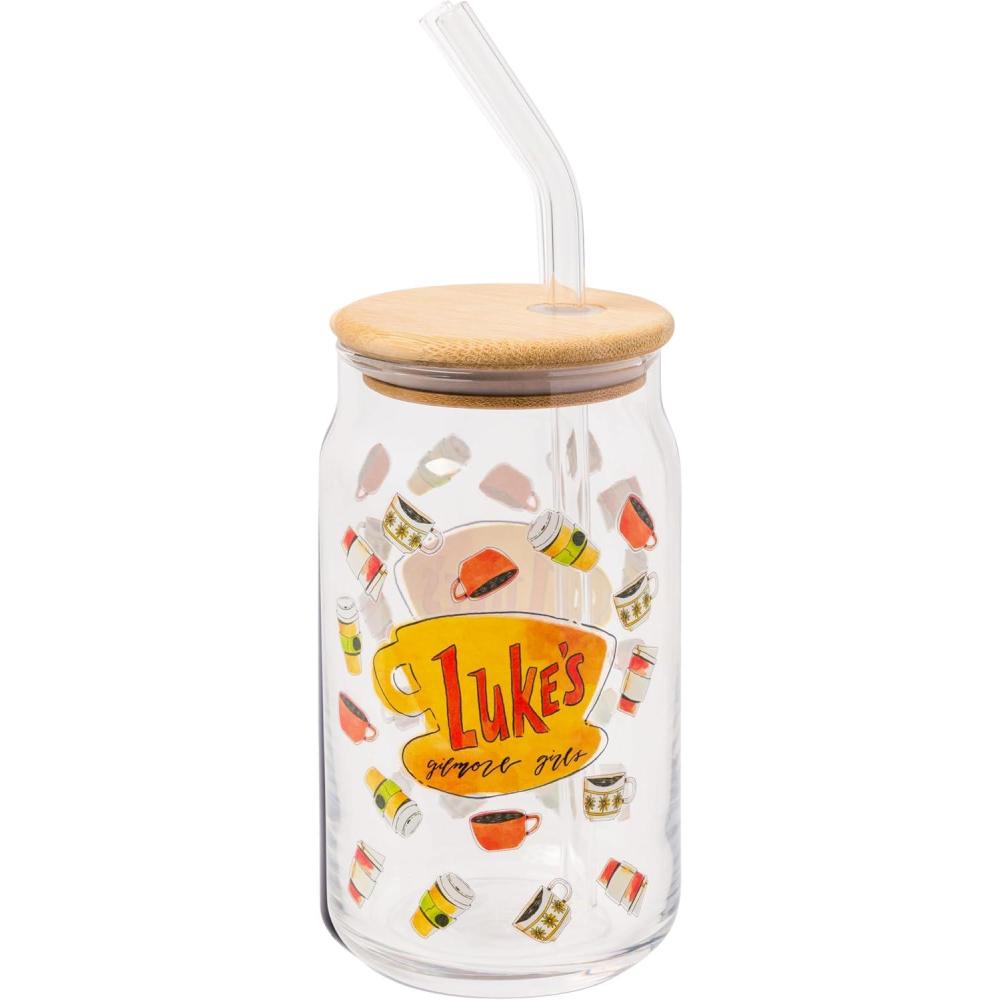 imageSilver Buffalo Rainbow Brite Balloon Glass Tumbler with Bamboo Lid and Glass Straw 16 OuncesGilmore Girls