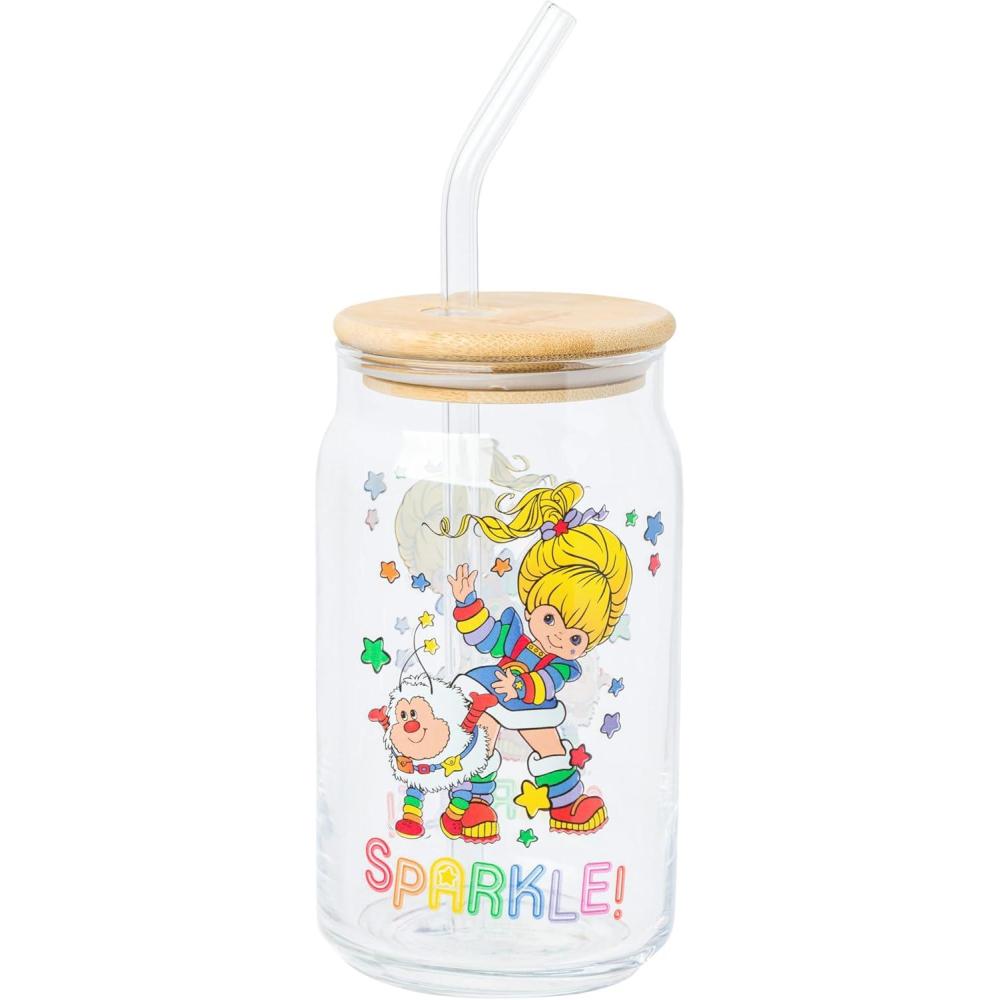 imageSilver Buffalo Rainbow Brite Balloon Glass Tumbler with Bamboo Lid and Glass Straw 16 OuncesRainbow Brite Featuring Twink