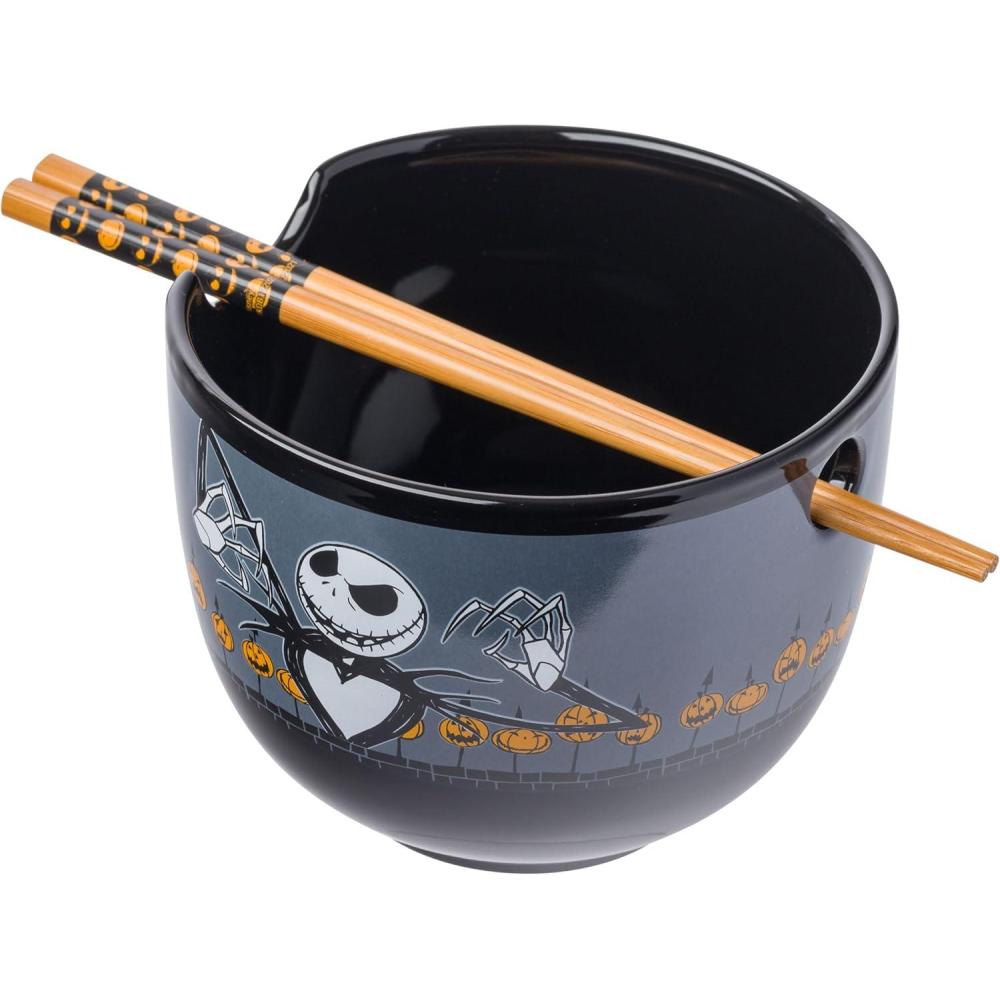 imageSilver Buffalo Rainbow Brite Ceramic Ramen Noodle Rice Bowl with Chopsticks Microwave Safe 20 OuncesNightmare Before Christmas Barbed Fence