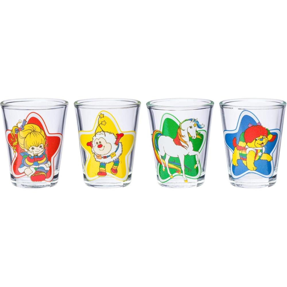 imageSilver Buffalo Rainbow Brite Multi Character Star 4pc 15oz Mini Glass Set 4x1