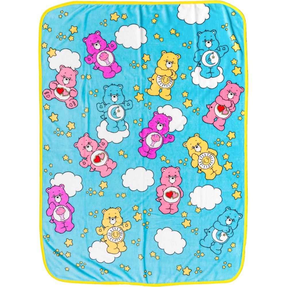 imageSilver Buffalo Rainbow Brite Plush Raschel Throw Blanket Featuring Rainbow Land 45quot x 60quotCare Bears Clouds and Stars