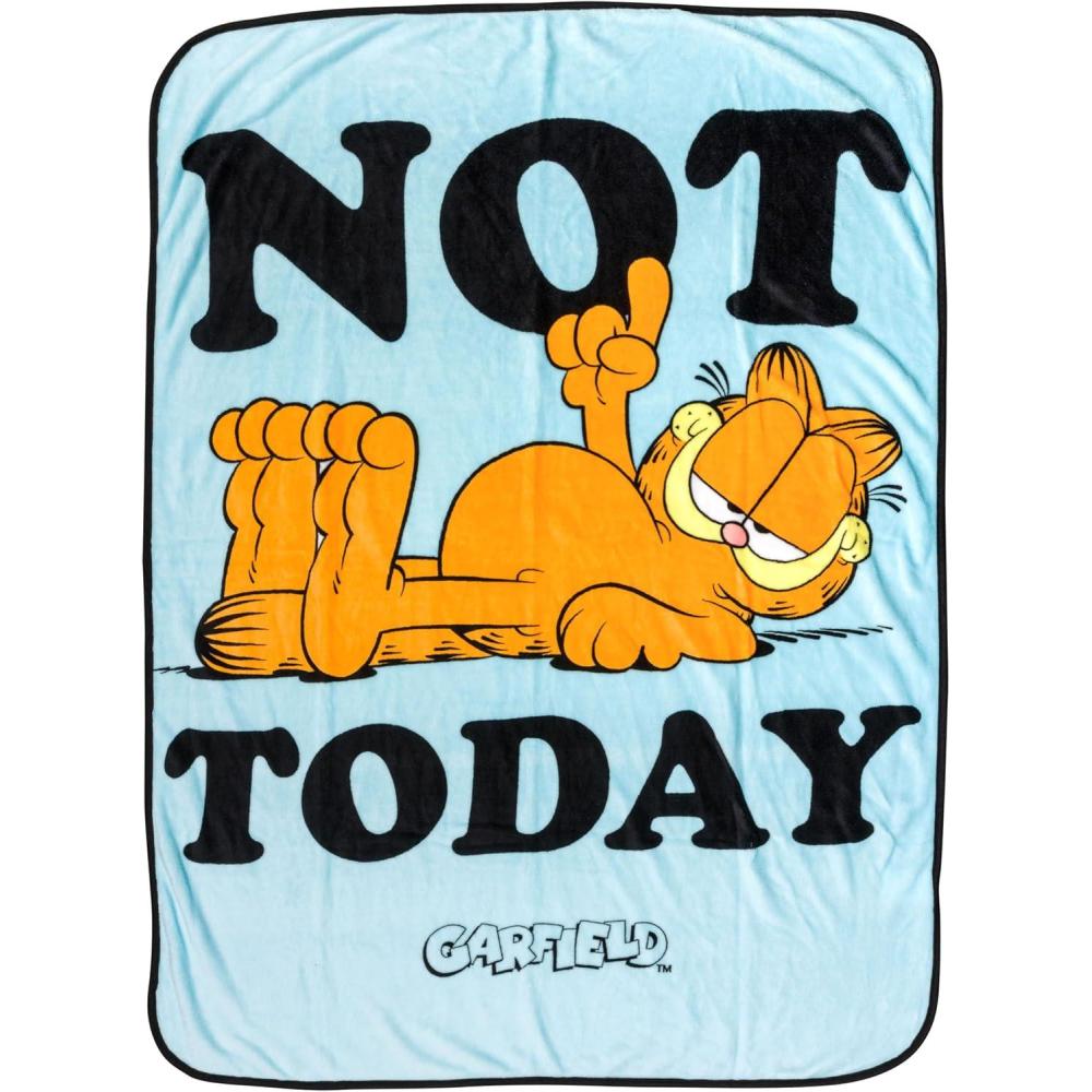 imageSilver Buffalo Rainbow Brite Plush Raschel Throw Blanket Featuring Rainbow Land 45quot x 60quotGarfield Not Today