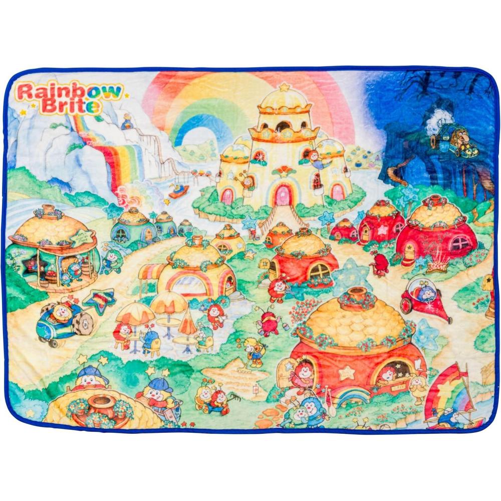 imageSilver Buffalo Rainbow Brite Plush Raschel Throw Blanket Featuring Rainbow Land 45quot x 60quotRainbow Brite Rainbowland