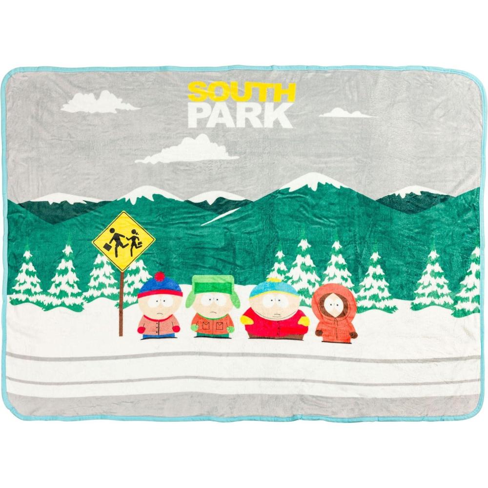 imageSilver Buffalo Rainbow Brite Plush Raschel Throw Blanket Featuring Rainbow Land 45quot x 60quotSouth Park Bus Stop