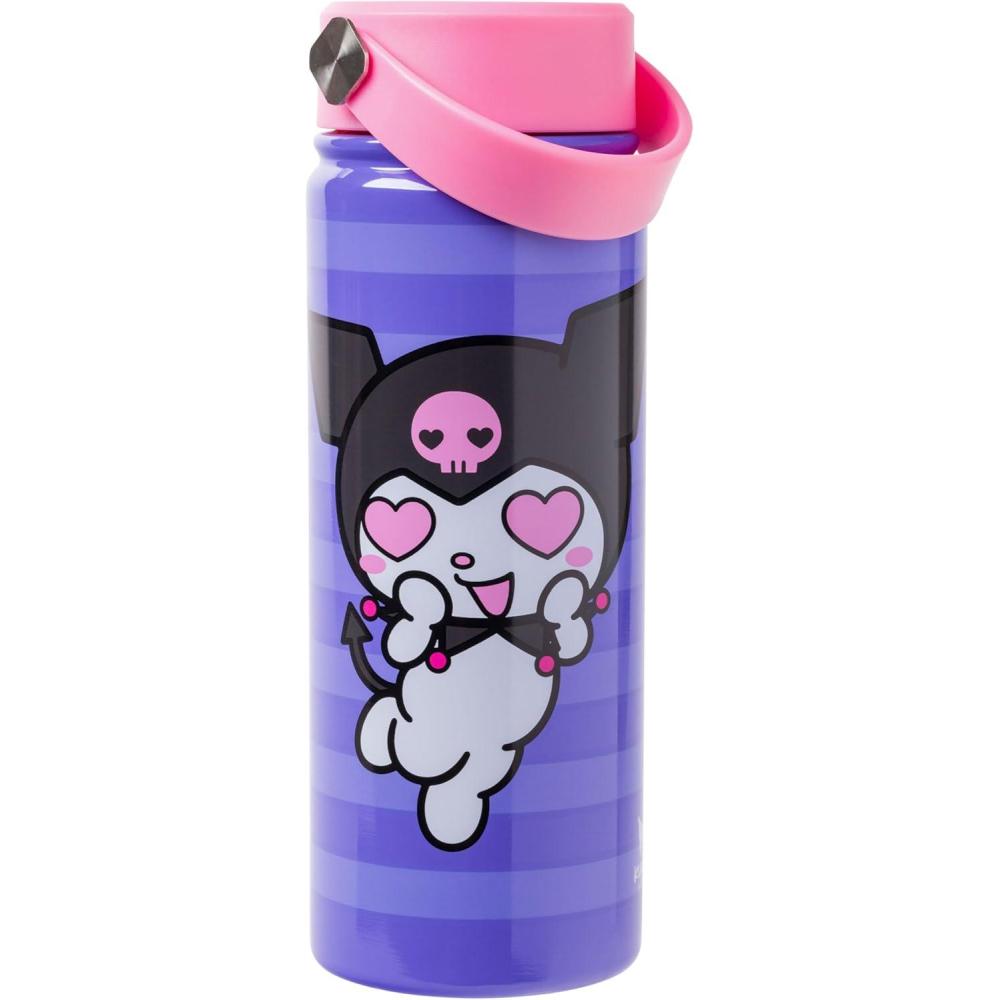 imageSilver Buffalo Rainbow Brite Stainless Steel Water Bottle with Swivel Handle 20 OuncesKuromi