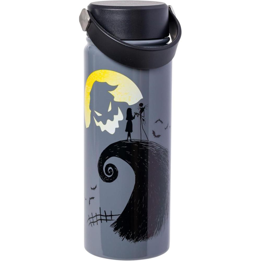imageSilver Buffalo Rainbow Brite Stainless Steel Water Bottle with Swivel Handle 20 OuncesNightmare Before Christmas