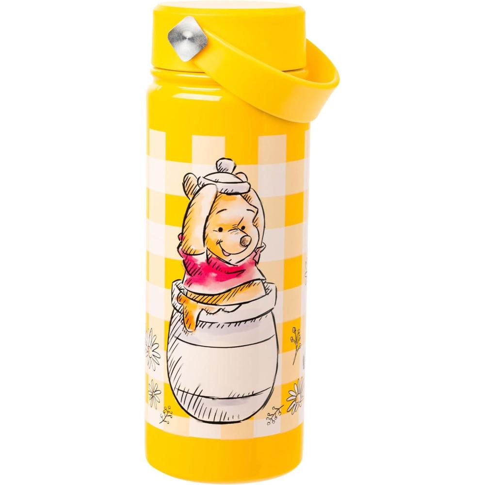 imageSilver Buffalo Rainbow Brite Stainless Steel Water Bottle with Swivel Handle 20 OuncesWinnie the Pooh