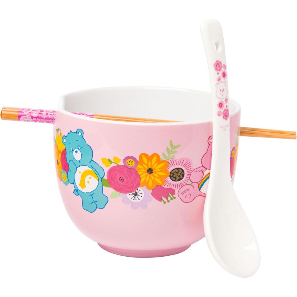 imageSilver Buffalo Rainbow Brite and Twink Ceramic Ramen Bowl with Chopsticks and Spoon 20 OuncesCare Bears Spring Floral Spoon