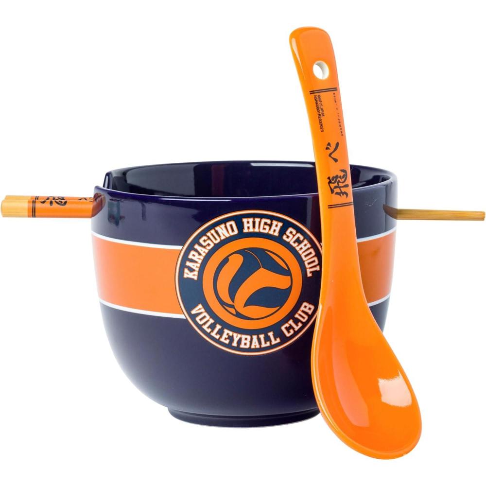 imageSilver Buffalo Rainbow Brite and Twink Ceramic Ramen Bowl with Chopsticks and Spoon 20 OuncesHaikyu