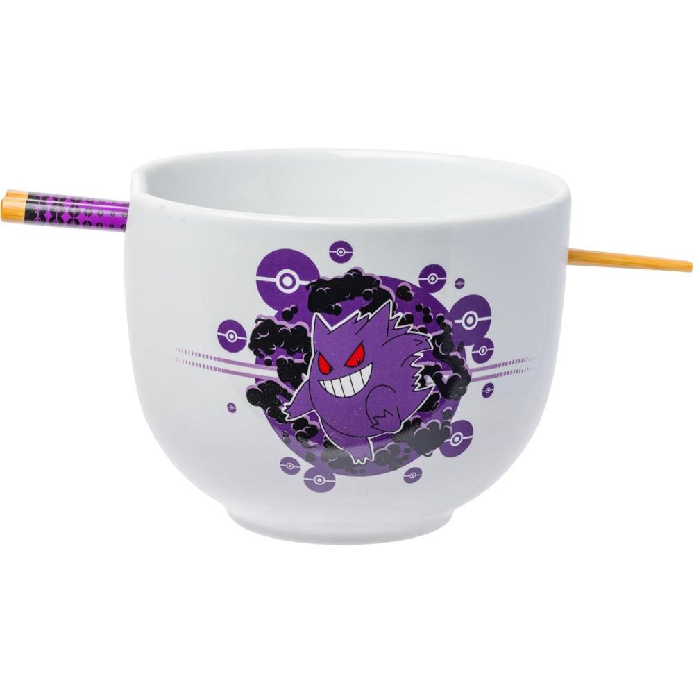 imageSilver Buffalo Rainbow Brite and Twink Ceramic Ramen Bowl with Chopsticks and Spoon 20 OuncesPokemon Gengar
