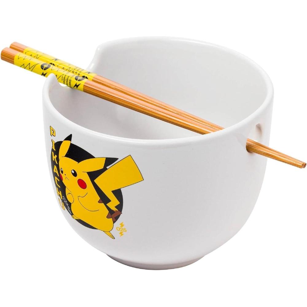 imageSilver Buffalo Rainbow Brite and Twink Ceramic Ramen Bowl with Chopsticks and Spoon 20 OuncesPokemon Pikachu