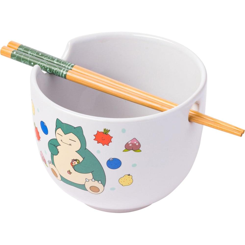 imageSilver Buffalo Rainbow Brite and Twink Ceramic Ramen Bowl with Chopsticks and Spoon 20 OuncesPokemon Snorlax