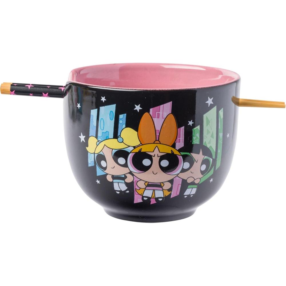 imageSilver Buffalo Rainbow Brite and Twink Ceramic Ramen Bowl with Chopsticks and Spoon 20 OuncesPowerpuff Girls Group
