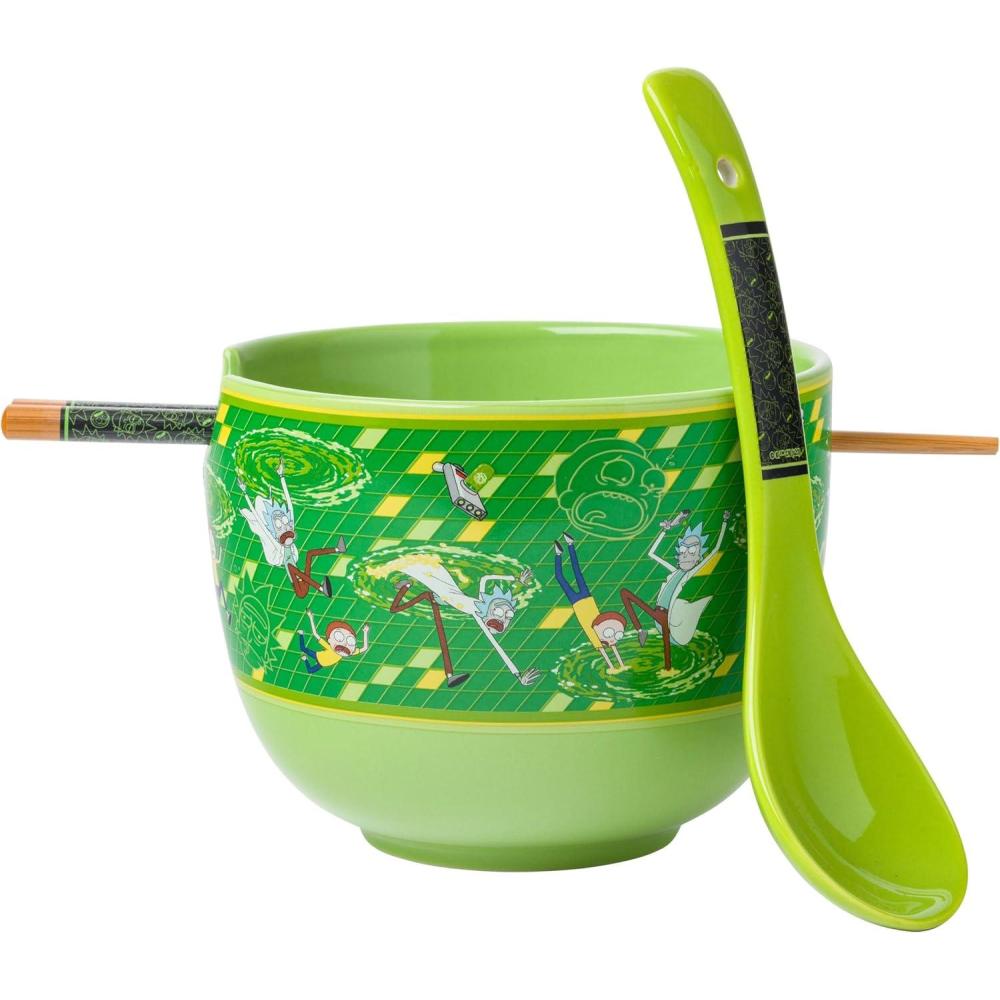 imageSilver Buffalo Rainbow Brite and Twink Ceramic Ramen Bowl with Chopsticks and Spoon 20 OuncesRick and Morty Portal Spoon