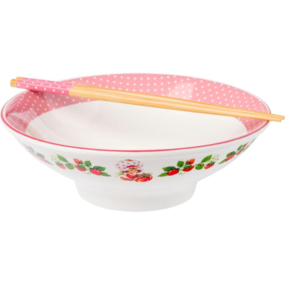 imageSilver Buffalo Rainbow Brite and Twink Ceramic Ramen Bowl with Chopsticks and Spoon 20 OuncesStrawberry Shortcake Vines Big