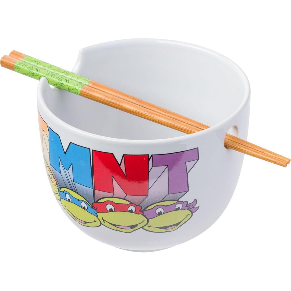 imageSilver Buffalo Rainbow Brite and Twink Ceramic Ramen Bowl with Chopsticks and Spoon 20 OuncesTeenage Mutant Ninja Turtles