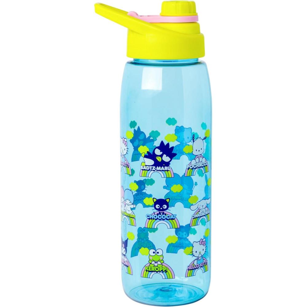 imageSilver Buffalo Rainbow Brite and Twink Sparkle Water Bottle with ScrewOn Lid 28 OuncesHello Kitty and Friends Rainbow