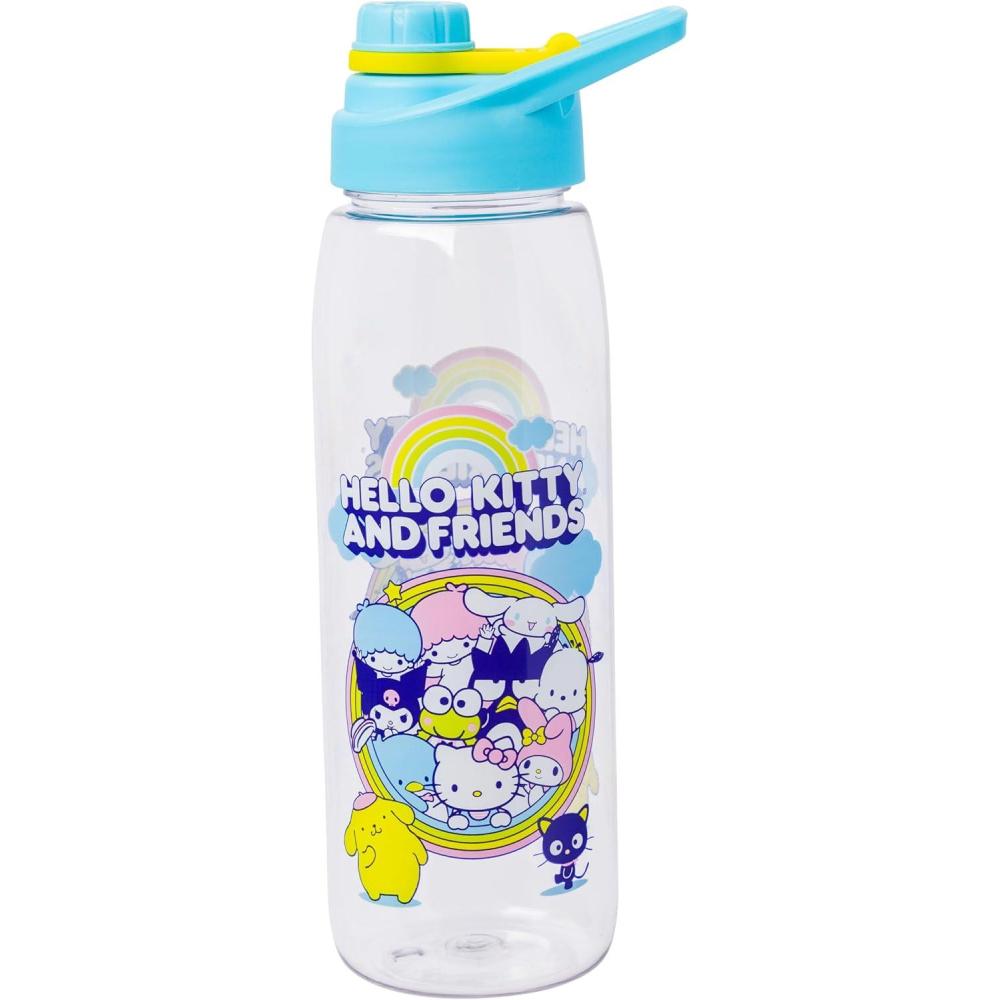imageSilver Buffalo Rainbow Brite and Twink Sparkle Water Bottle with ScrewOn Lid 28 OuncesSanrio Hello Kitty and Friends Group