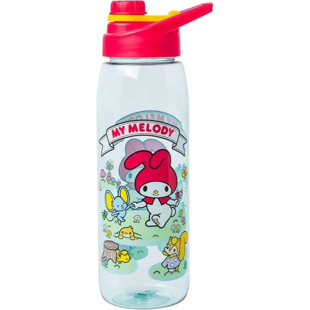 imageSilver Buffalo Rainbow Brite and Twink Sparkle Water Bottle with ScrewOn Lid 28 OuncesSanrio My Melody in Meadow
