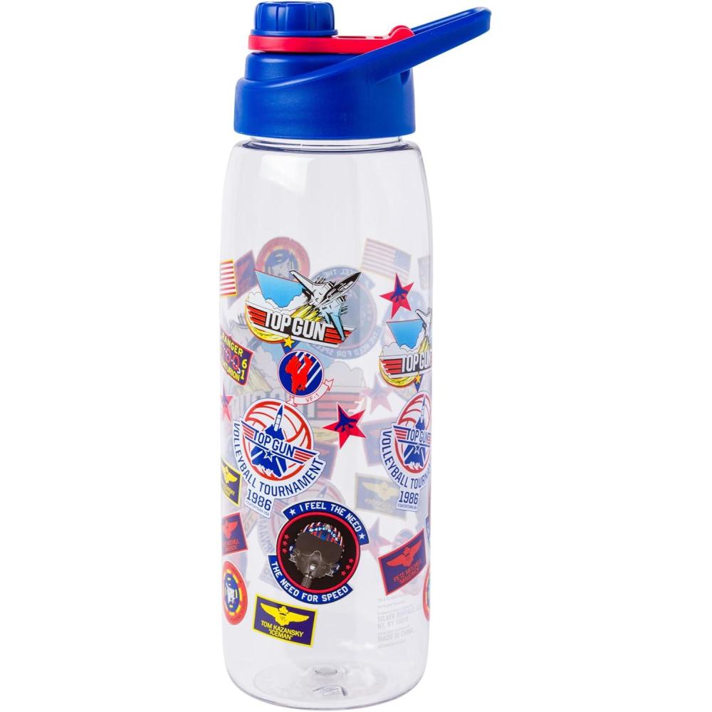 imageSilver Buffalo Rainbow Brite and Twink Sparkle Water Bottle with ScrewOn Lid 28 OuncesTop Gun Maverick