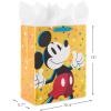 Birthday Hallmark Disney 13″ Large Gift Bag with Tissue Paper (Minnie Mouse, Yellow and Orange with Pink Polka Dots), Kids, Adults, Fans(Mickey Mouse)