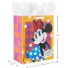 Birthday Hallmark Disney 13″ Large Gift Bag with Tissue Paper (Minnie Mouse, Yellow and Orange with Pink Polka Dots), Kids, Adults, Fans(Minnie Mouse)