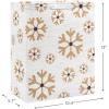 Hallmark 13″ Christmas Gift Bags (4 Large White Bags: Gold Snowflakes, Gold Plaid) for Holiday Parties, Winter Weddings, Bridal Showers(Navy  Sage Green)