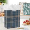 Hallmark 13″ Christmas Gift Bags (4 Large White Bags: Gold Snowflakes, Gold Plaid) for Holiday Parties, Winter Weddings, Bridal Showers(Navy  Sage Green)