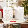 Hallmark 13″ Christmas Gift Bags (4 Large White Bags: Gold Snowflakes, Gold Plaid) for Holiday Parties, Winter Weddings, Bridal Showers(White and Gold)