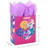 Hallmark 13″ Large Floral Gift Bag with Tissue Paper and Birthday Card (Modern Flowers, Pink, Sage, Blue, Black, Yellow) for Mom, Daughter, Sister, Girlfriend, Aunt, Nana(Pink  Yellow and Blue Confetti Balloons)