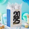 Hallmark 13″ Large Graduation Gift Bag with Tissue Paper (Gold and Black, Congrats!) for High School, College, Kindergarten, 8th Grade and More(Class of 2025)