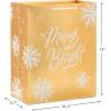 Hallmark 13″ Large Holiday Gift Bags with Handles (3 Metallic Bags: Gold with Snowflakes, Rose Gold, Silver Wreath) for Christmas, Hanukkah, Weddings,(Metallic Gold  Silver  Rose Gold)
