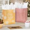 Hallmark 13″ Large Holiday Gift Bags with Handles (3 Metallic Bags: Gold with Snowflakes, Rose Gold, Silver Wreath) for Christmas, Hanukkah, Weddings,(Metallic Gold  Silver  Rose Gold)