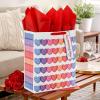 Hallmark 13″ Large Valentine’s Day Gift Bag with Tissue Paper and Card (Red Plaid, Gold Heart) for Husband, Boyfriend, Teacher(Colorful Hearts on White)