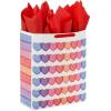 Hallmark 13″ Large Valentine’s Day Gift Bag with Tissue Paper and Card (Red Plaid, Gold Heart) for Husband, Boyfriend, Teacher(Colorful Hearts on White)