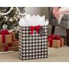 Hallmark 15″ Extra Large Christmas Gift Bag with Tissue Paper (Black Buffalo Plaid with Red Bow)(Buffalow Plaid)