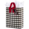 Hallmark 15″ Extra Large Christmas Gift Bag with Tissue Paper (Black Buffalo Plaid with Red Bow)(Buffalow Plaid)