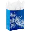 Hallmark 15″ Extra Large Christmas Gift Bag with Tissue Paper (Black Buffalo Plaid with Red Bow)(Dark Blue with Silver Pine Tree Branch)