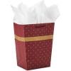 Hallmark 15″ Extra Large Christmas Gift Bag with Tissue Paper (Black Buffalo Plaid with Red Bow)(Dark Red Trapezoid Bag with Gold Glitter)