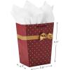 Hallmark 15″ Extra Large Christmas Gift Bag with Tissue Paper (Black Buffalo Plaid with Red Bow)(Dark Red Trapezoid Bag with Gold Glitter)