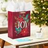 Hallmark 15″ Extra Large Christmas Gift Bag with Tissue Paper (Black Buffalo Plaid with Red Bow)(Dark Red with Poinsettias)