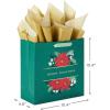 Hallmark 15″ Extra Large Christmas Gift Bag with Tissue Paper (Black Buffalo Plaid with Red Bow)(Emerald Green with Poinsettias)