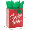 Hallmark 15″ Extra Large Holiday Gift Bag with Tissue Paper and Gift Tag (Trendy Lights on Pink, All Is Bright)(Christmas Wishes)