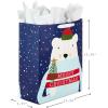 Hallmark 15″ Extra Large Holiday Gift Bag with Tissue Paper and Gift Tag (Trendy Lights on Pink, All Is Bright)(Polar Bear)